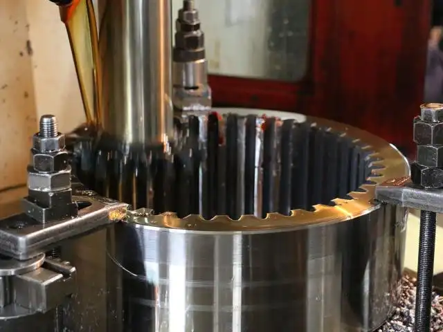 How does internal gear cutting differ from external gear cutting?